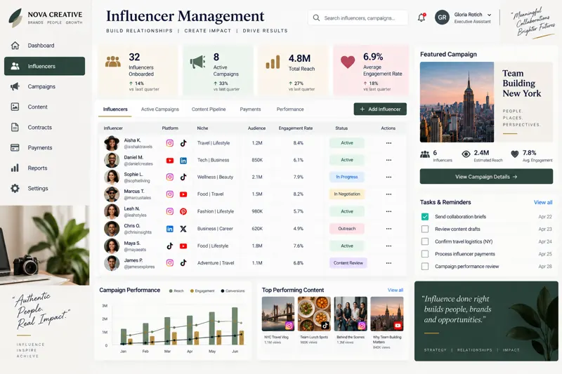 Influencer Management — CEO Support — preview