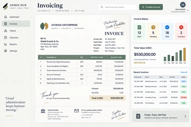 Invoicing Template & Tracker — preview